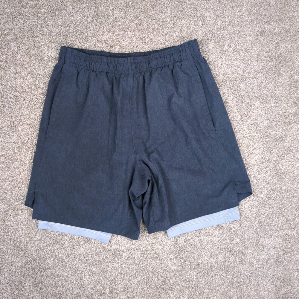 Skora Running Shorts Men Small Blue Lined Qwick Dry Elastic Comfort Athletic